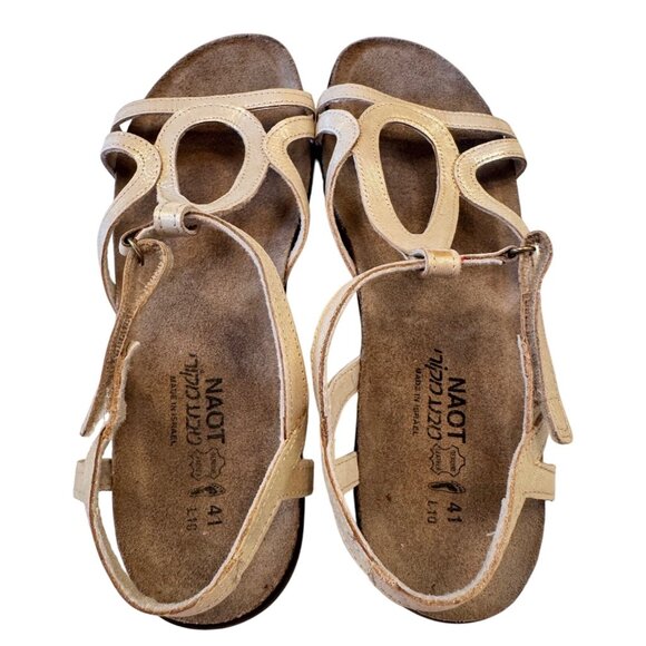 Naot Dorith Elegant Flat Sandal Size 41 Women's US 10 NWOB Radiant Gold - Picture 4 of 8